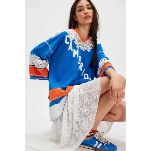 Free People Tops - Free People Stanley Oversized Cambride Tee Jersey Nwot